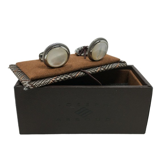 Joseph Abboud Men's Cufflinks, White - 8RVA 80018